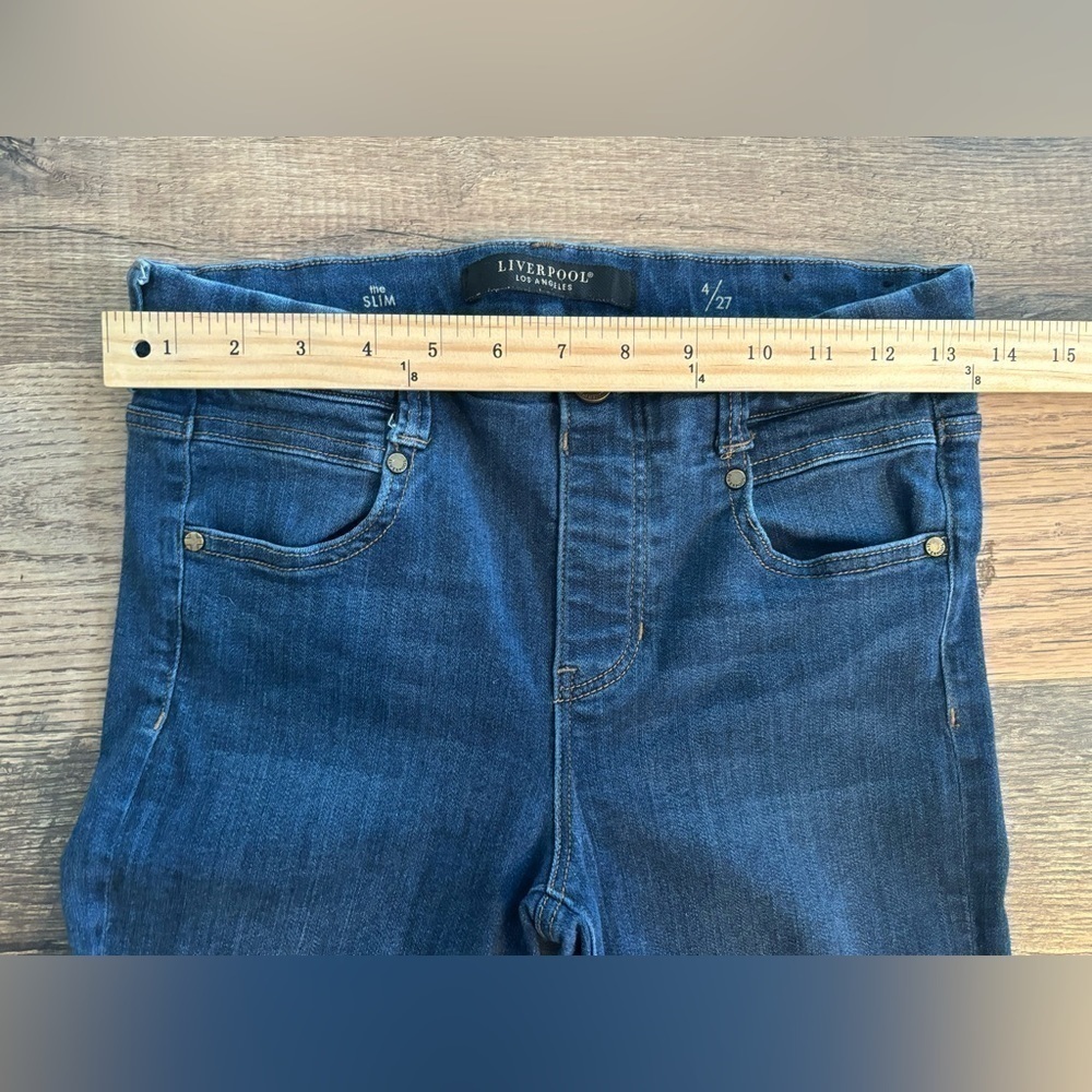Liverpool Jeans The Slim Straight Leg Pull On in Griffith SPR DK Mid Rise Size 4 - Picture 3 of 13